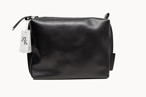 Leather Cosmetic Bag, Black – Large