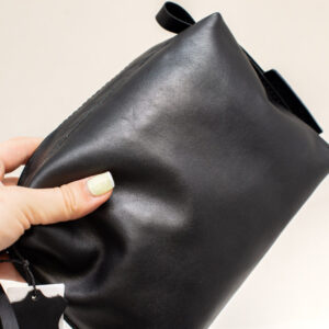 Leather Cosmetic Bag, Black – Medium