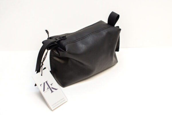 Leather Cosmetic Bag, Black – Small