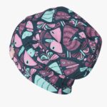 Cotton Beanie Hat With Folds DARGO - Butterflies