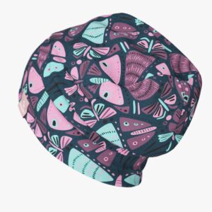 Cotton Beanie Hat With Folds DARGO - Butterflies