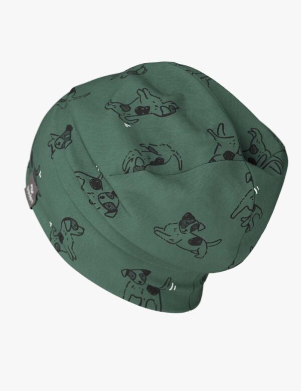Cotton Beanie Hat With Folds DARGO – Green Dogs