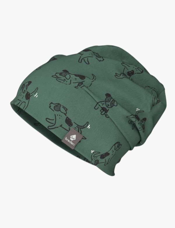 Cotton Beanie Hat With Folds DARGO – Green Dogs