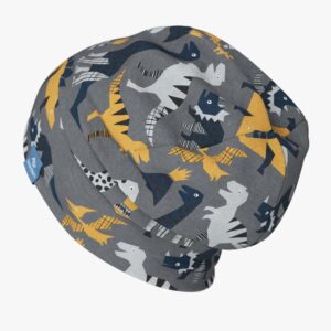 Cotton Beanie Hat With Folds DARGO - Dinosaurs
