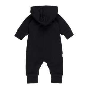 Cotton-Lined Merino Wool Baby Overall – Black