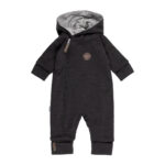 Cotton-Lined Merino Wool Baby Overall – Dark Grey