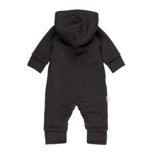 Cotton-Lined Merino Wool Baby Overall – Dark Grey