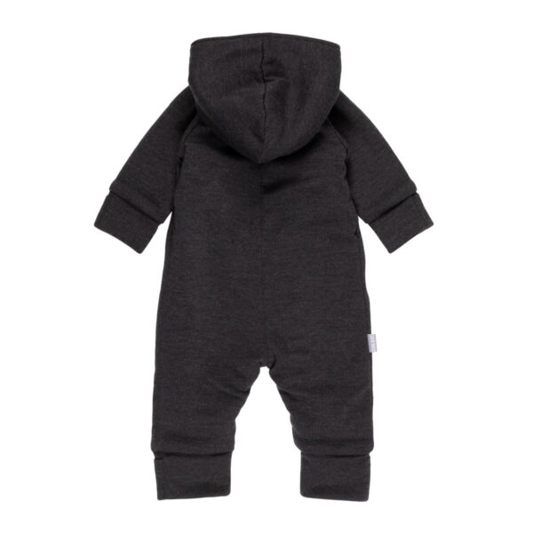 Cotton-Lined Merino Wool Baby Overall – Dark Grey