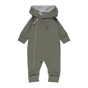 Cotton-Lined Merino Wool Baby Overall – Khaki