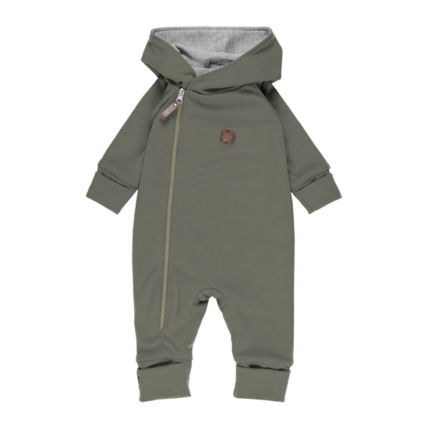 Cotton-Lined Merino Wool Baby Overall – Khaki