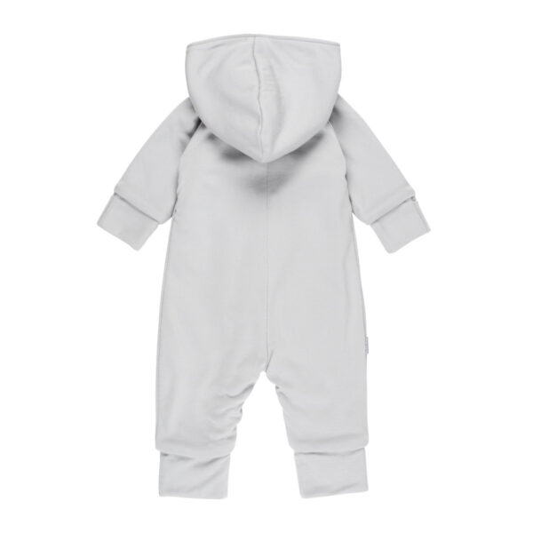 Cotton-Lined Merino Wool Baby Overall – Light Grey