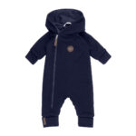 Cotton-Lined Merino Wool Baby Overall – Navy Blue