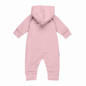 Cotton-Lined Merino Wool Baby Overall – Pink