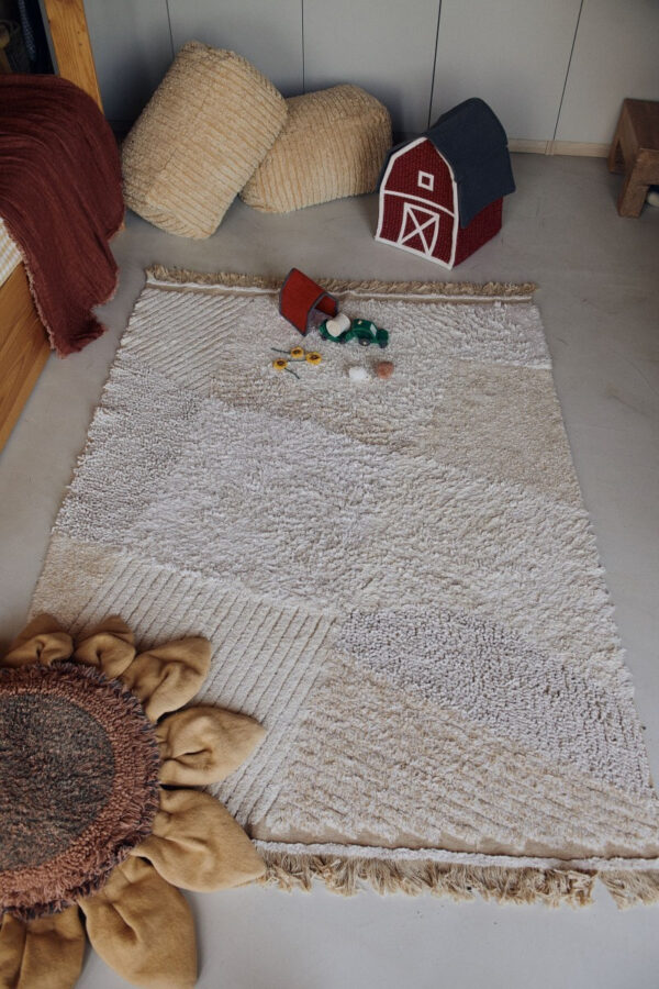 Washable Farm Play Rug with 7 Cotton Toys – 120 × 170 cm