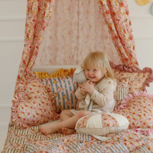 Quilted Patchwork Blanket & Pillow Set – Green Garden, 95 × 135 cm