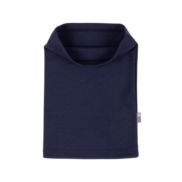 Dark Blue Single-Layer Merino Wool Tube Scarf