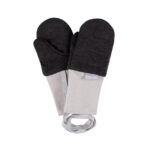 Dark Grey Merino Wool Baby Mittens with Thumb