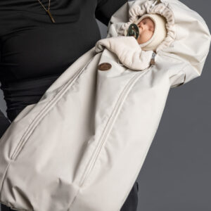 Down-Filled Baby Winter Footmuff – White / Beige, One Size