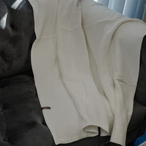4-Layer Muslin Cotton Blanket – Ivory White, 120 × 150 cm