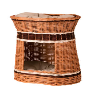 Erif Wicker House for Cats & Small Dogs – Two Cushions
