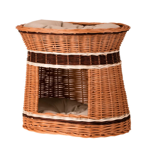 Erif Wicker House for Cats & Small Dogs – Two Cushions