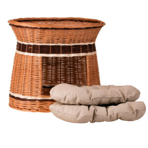Erif Wicker House for Cats & Small Dogs – Two Cushions