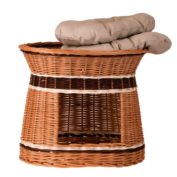 Erif Wicker House for Cats & Small Dogs – Two Cushions