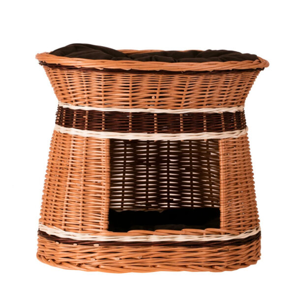 Erif Two-Level Wicker Cat House with Cushions