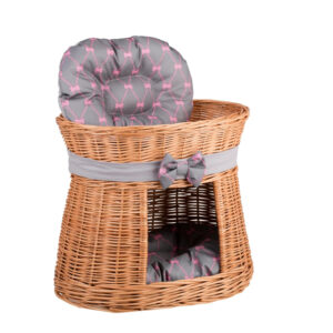 Erif Two-Level Wicker Cat House – Grey Cushions