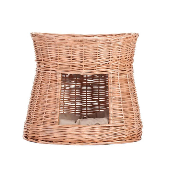 Erif Two-Level Wicker Cat House – Grey Cushions