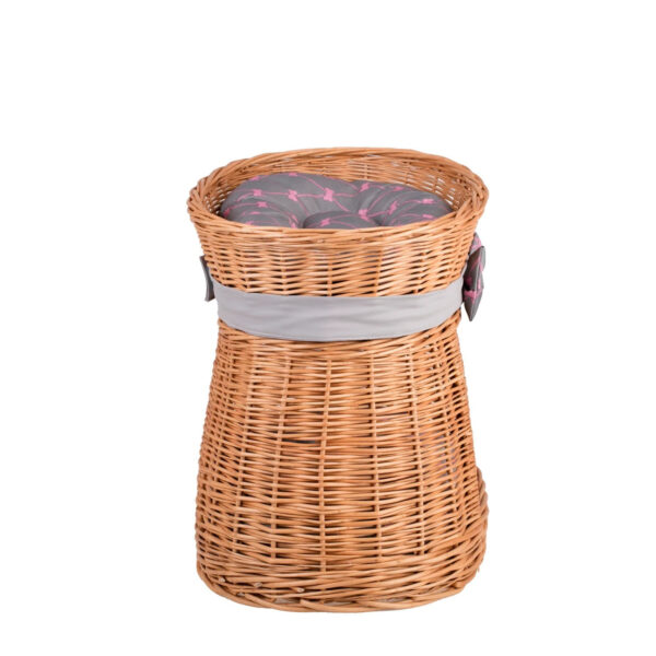 Erif Two-Level Wicker Cat House – Grey Cushions