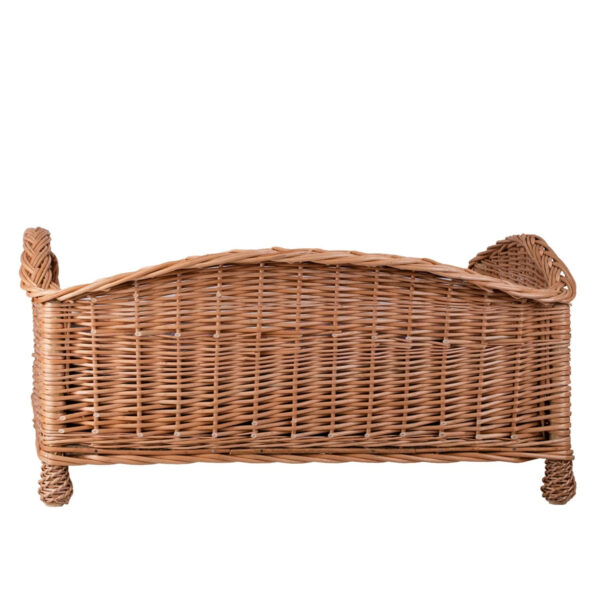 Erivia Wicker Pet Basket – 64 × 42 cm, Grey & Black Cushion