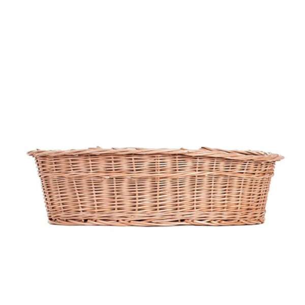 Esmira Wicker Dog Bed with Brown Dot Cushion – 85 × 67 cm