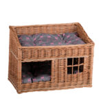 Estrella Two-Level Wicker Cat House with Cushions