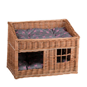 Estrella Two-Level Wicker Cat House with Cushions