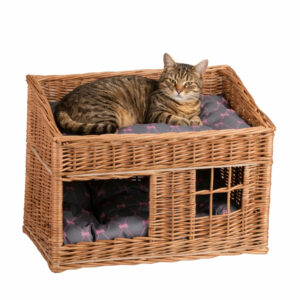 Estrella Two-Level Wicker Cat House with Cushions