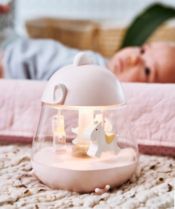 Lamp with Carousel and Music – Pink