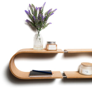 Floating Wooden Wall Shelf – Oval