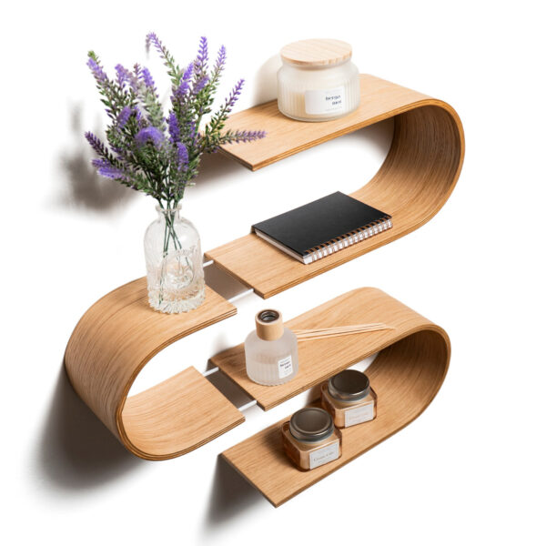Floating Wooden Wall Shelf – Snake
