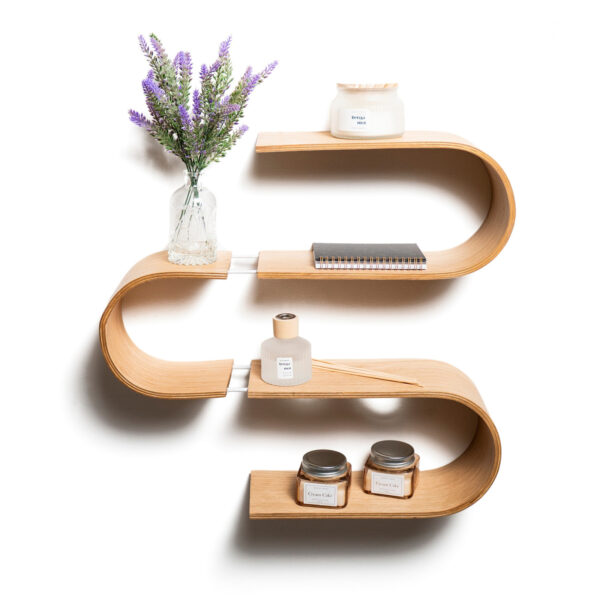 Floating Wooden Wall Shelf – Snake