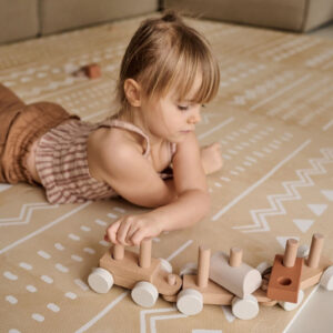 Boho Foam Puzzle Playmat – Sand, 120 × 180 cm