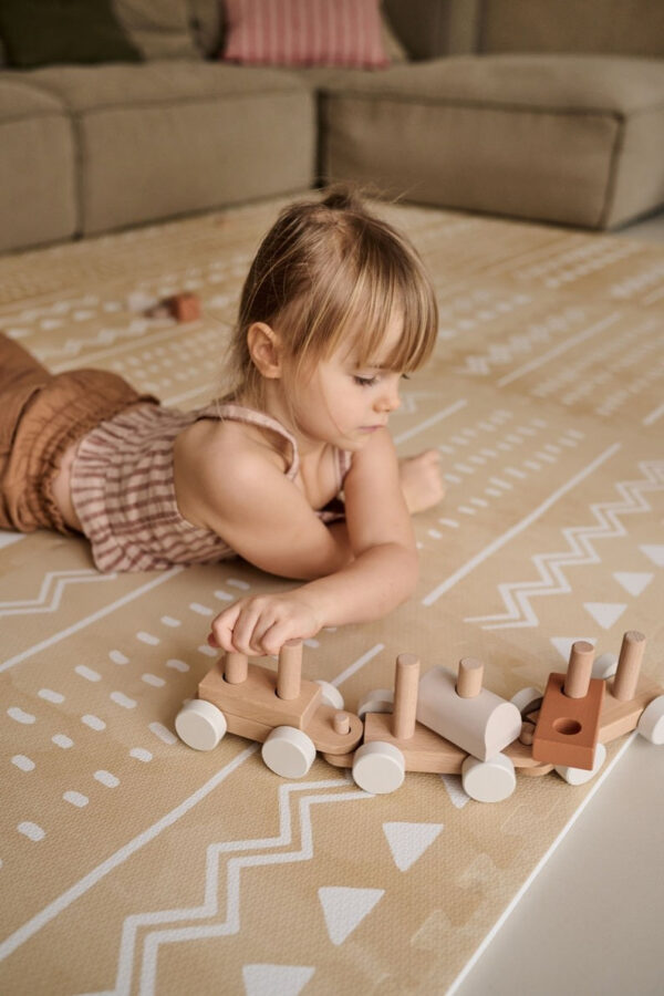 Boho Foam Puzzle Playmat – Sand, 120 × 180 cm