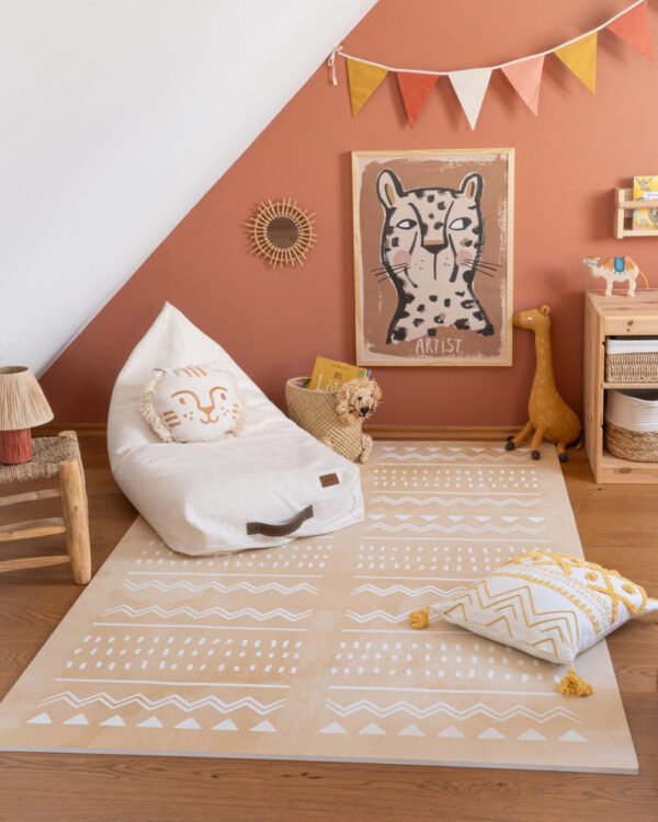 Boho Foam Puzzle Playmat – Sand, 120 × 180 cm