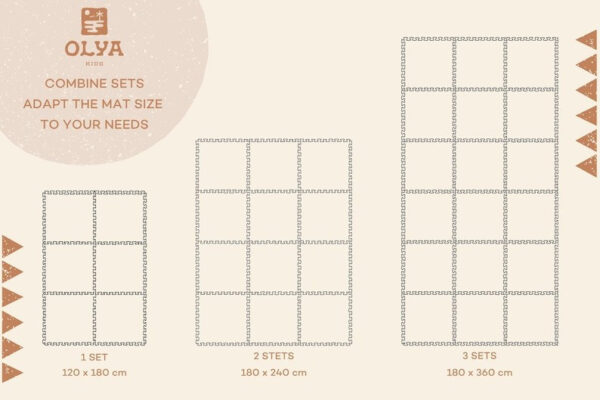 Boho Foam Puzzle Playmat – Sand, 120 × 180 cm