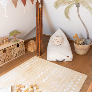 Boho Foam Puzzle Playmat – Sand, 120 × 180 cm