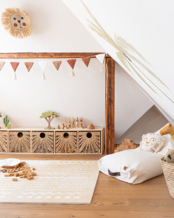 Boho Foam Puzzle Playmat – Sand, 120 × 180 cm