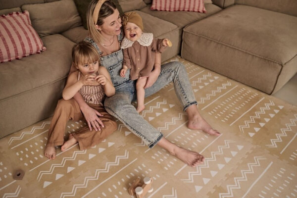Boho Foam Puzzle Playmat – Sand, 120 × 180 cm