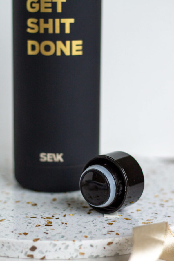 Water Bottle / Thermos – Get Shit Done – Black, 500 ml, Stainless Steel