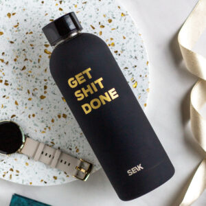 Water Bottle / Thermos – Get Shit Done – Black, 500 ml, Stainless Steel