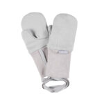 Grey Merino Wool Baby Mittens with Thumb